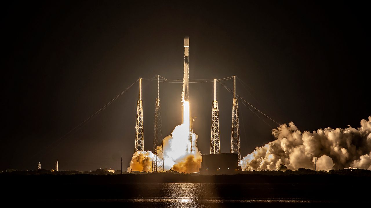 The Falcon 9 rocket leaves Space Launch Complex 40 at Cape Canaveral Space Force base. It sent 22 Starlink satellites into low-Earth orbit. (SpaceX)