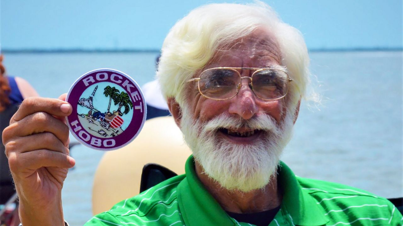 “You remember this guy Ozzie with his shock of white hair and a (rocket) hobo patch on,” recalled Mark Marquette, who said that Robert "Ozzie" Osband would always wear a green shirt because “green for go” meant a rocket could be launched. The 72-year-old Osband died on Sunday and he was best known as the originator of the 321 area code. Osband was also known as the "rocket hobo". (Photo courtesy of American Space Museum/Mark Marquette)