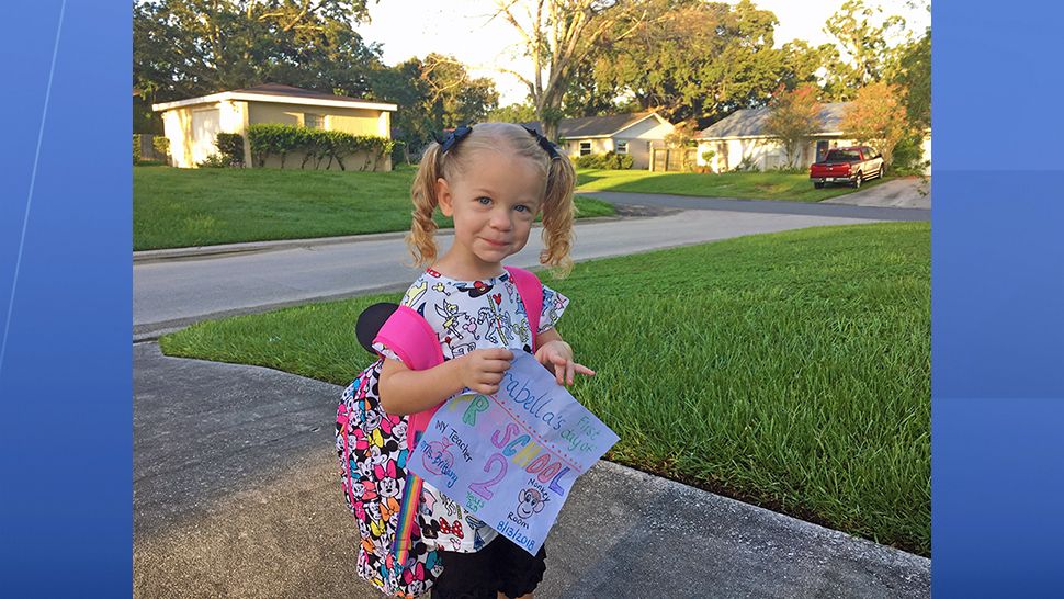 Arabella is entering her first day of preschool. (Tony Rojek, staff)
