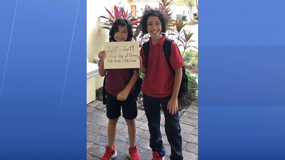 Sent to us via the Spectrum News 13 app: "First day of cchool picture, charter school that follow OCPS. Hope the boys are really excited going back to school same as they seem to," writes Shaimaa.