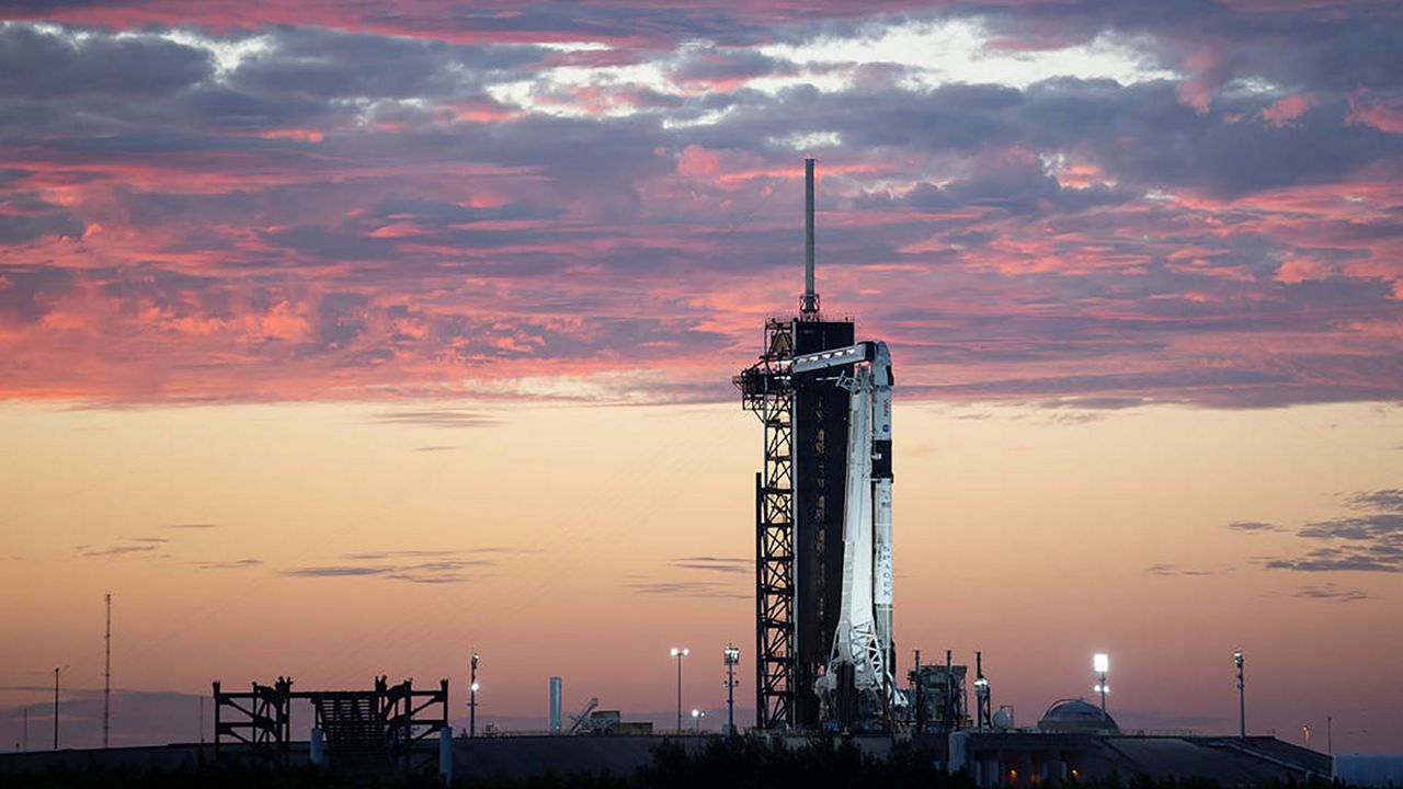 The four members of the Crew-5 launch will sit in SpaceX Dragon capsule Endurance as the Falcon 9 rocket takes them to the International Space Center. (NASA file photo of the Falcon 9 and Endurance for the Crew-3 mission)