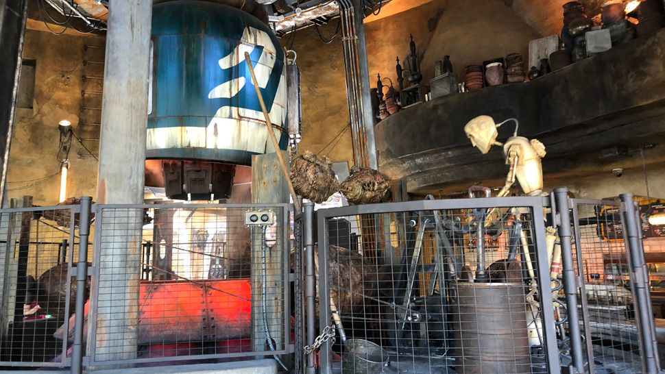 Ronto's Roasters features a smelter droid that is turning the spits at the eatery.(Ashley Carter/Spectrum News 13)