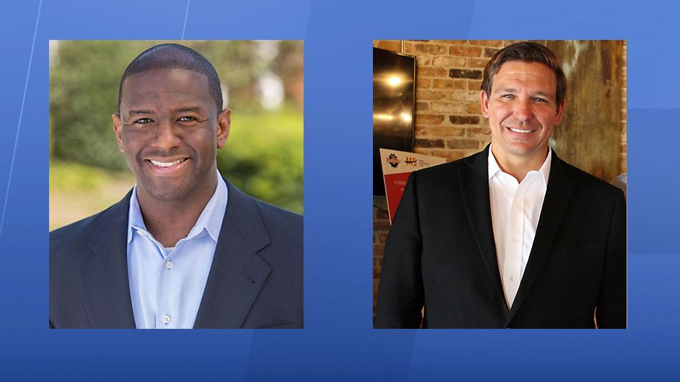 Tallahassee Mayor Andrew Gillum, left, will now face off against U.S. Rep. Ron DeSantis in Florida's governor's race. 