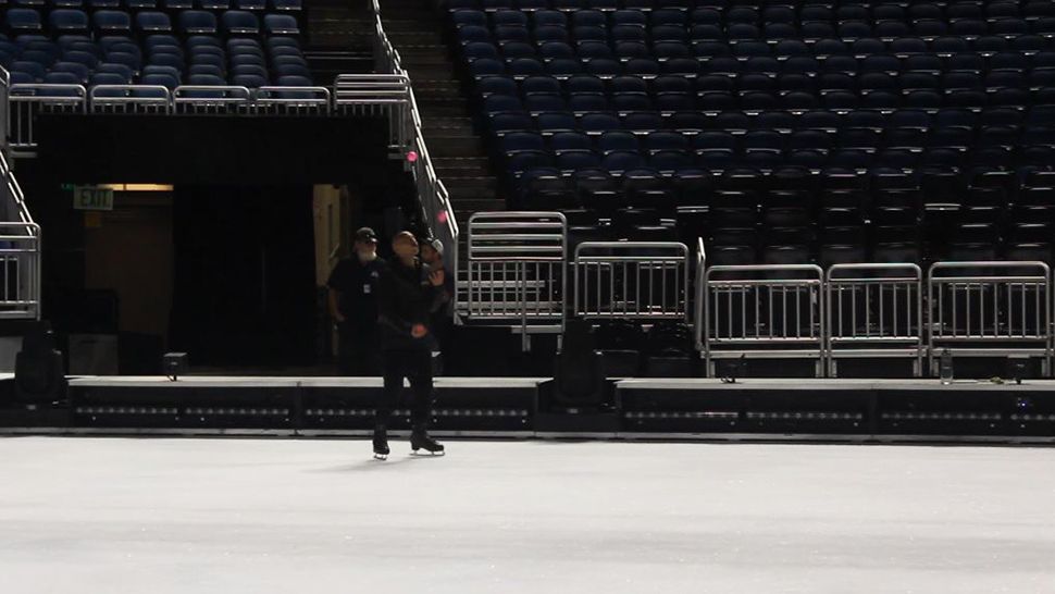 Performers for Cirque du Soleil's "Crystal" rehearse at the Amway Center, Wednesday, Aug. 1, 2018. 