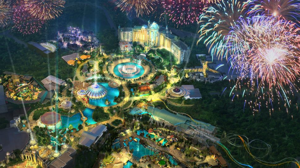 Concept art of Universal's Epic Universe theme park. (File)