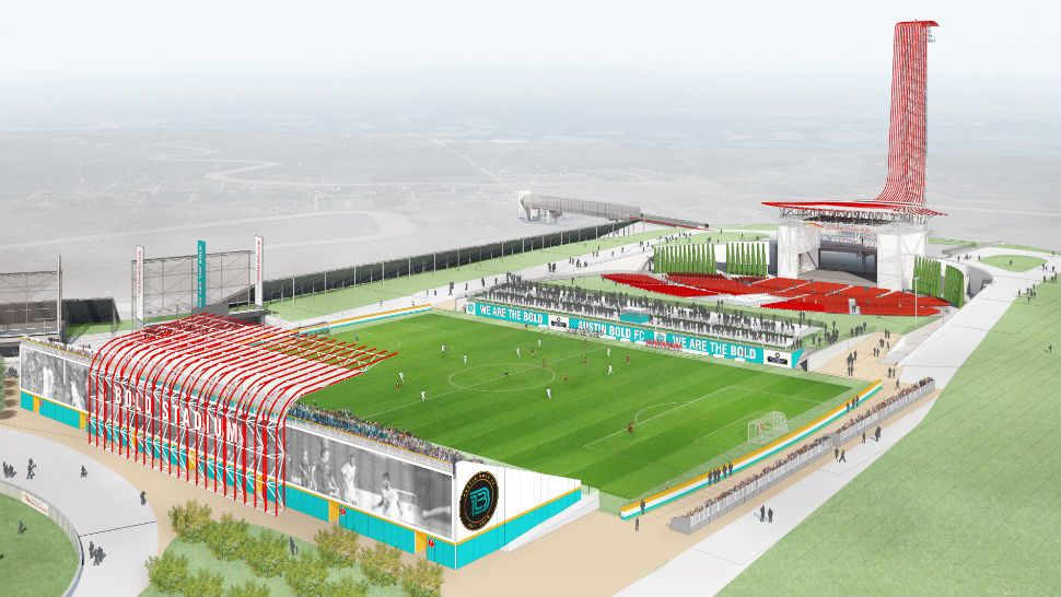 Mock-up of the USL stadium at Circuit of the Americas. (Courtesy/Giant Noise)