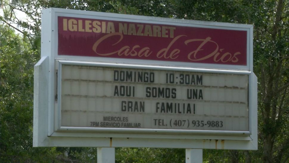 Every Saturday morning Jorge Moreno the pastor of Nazaret Casa de Dios helps distribute more than 60 meals to the homeless in downtown Kissimmee (Stephanie Bechara, staff).