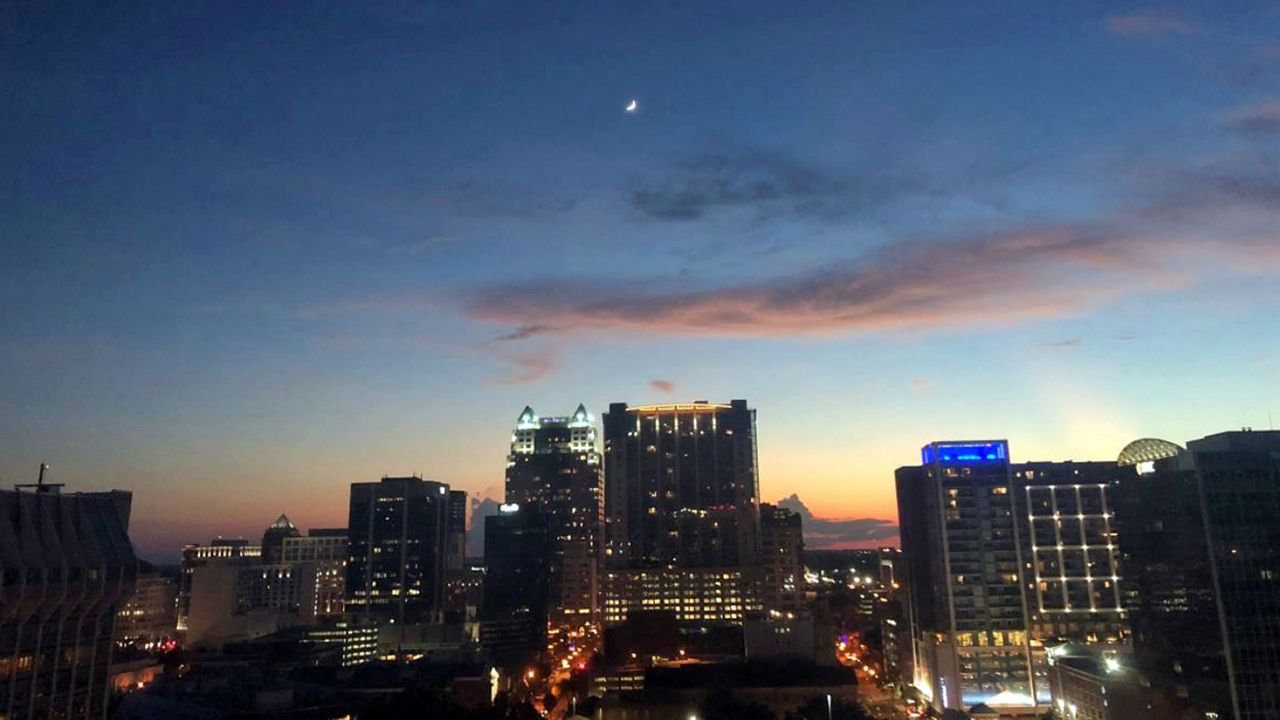 Saturday evening in downtown Orlando after Saturday's storms. (Chris Gilson/Spectrum News 13)