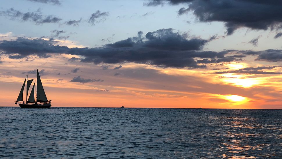 Submitted via the Spectrum Bay News 9 app: Sunset at Clearwater Beach, Saturday, Aug. 4, 2018. (Alan G., viewer)