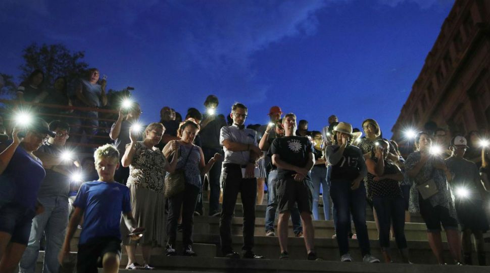 People gather for a vigil following a deadly shooting in El Paso, Texas August 3, 2019 (AP Image)