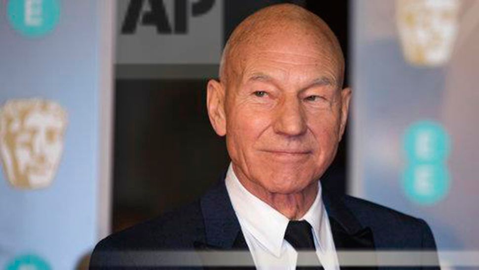 Patrick Stewart poses for photographers upon arrival at the BAFTA Awards 2018 in London, Sunday, Feb. 18, 2018. (AP Photo/Vianney Le Caer)