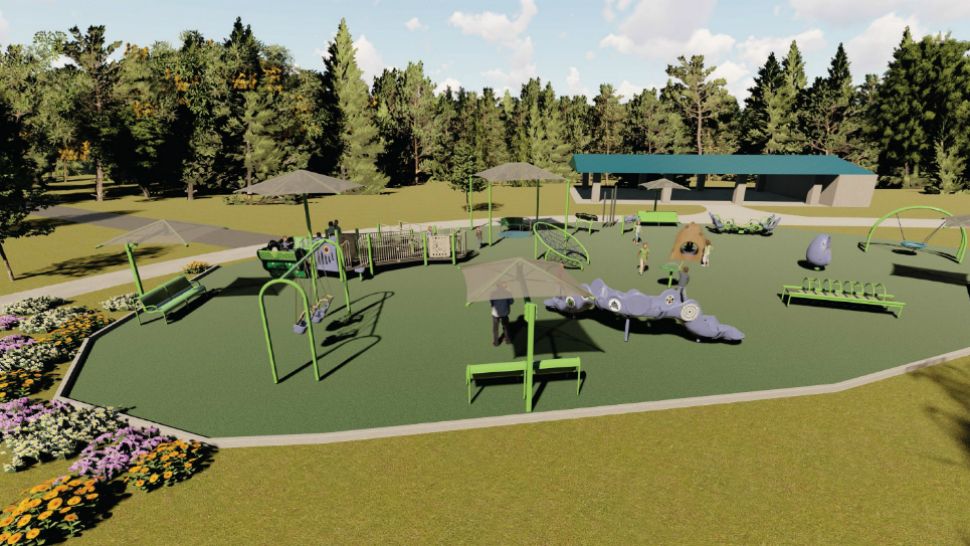 Work is expected to start on the playground in the next two months. Wiley said it could be finished within 45 days after that, depending on how quickly the project moves along. (Artist rendering)