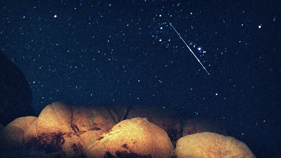 Perseid meteor streaks across the sky, Palm Springs, California. (Associated Press)