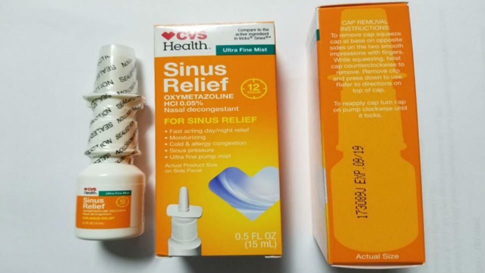 CVS Health 12 Hour Sinus Relief Nasal Mist recalled due to microbiological contamination. (Courtesy: FDA)