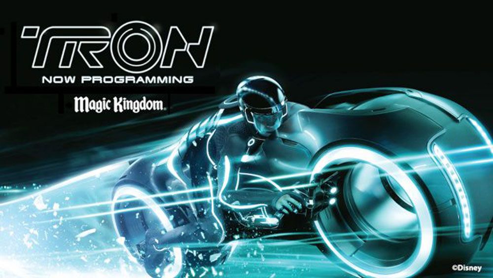 This new Tron attraction billboard is now visible from Storybook Circus at Disney's Magic Kingdom. The ride is set to open in 2021. (Disney Parks)