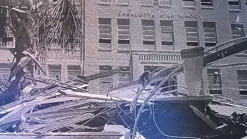 Scenes of destruction in Punta Gorda following landfall of Hurricane Charley in August 2004. 