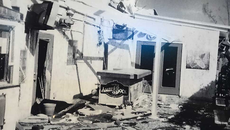 Scenes of destruction in Punta Gorda following landfall of Hurricane Charley in August 2004. 