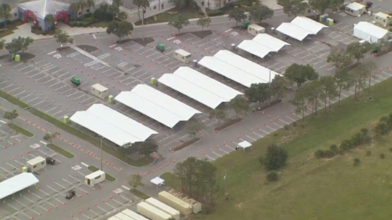 The state is opening a COVID-19 testing site at Disney's Maingate Complex in Kissimmee. (Sky 13/Spectrum News)