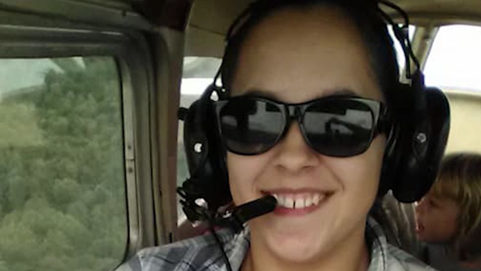 Girl flying plane