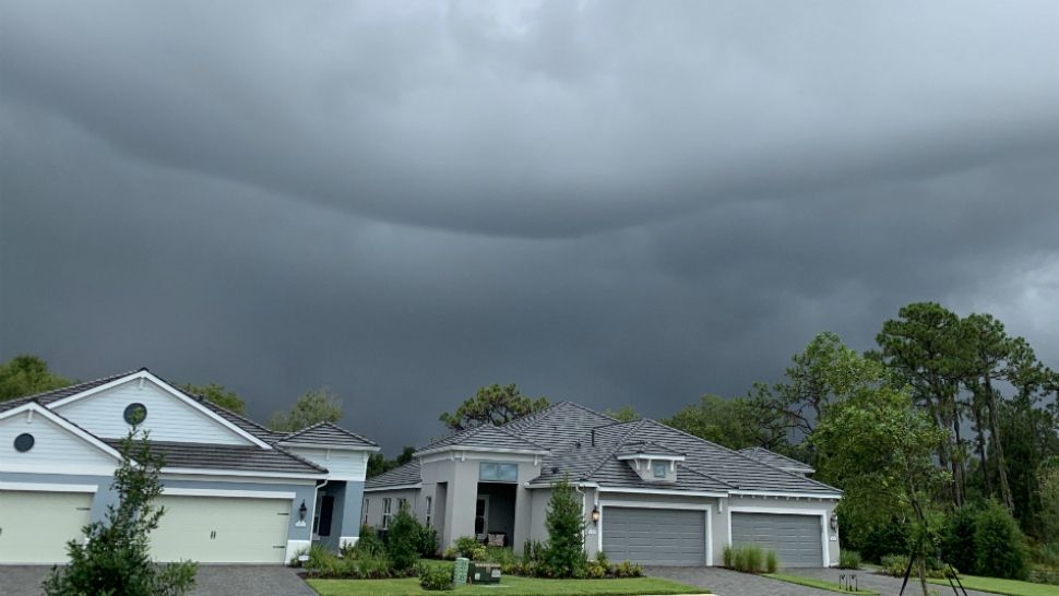 Sent to us with the Spectrum Bay News 9 app: Storm clouds Thursday over a home in Bradenton. (Viewer Brett, no last name given)