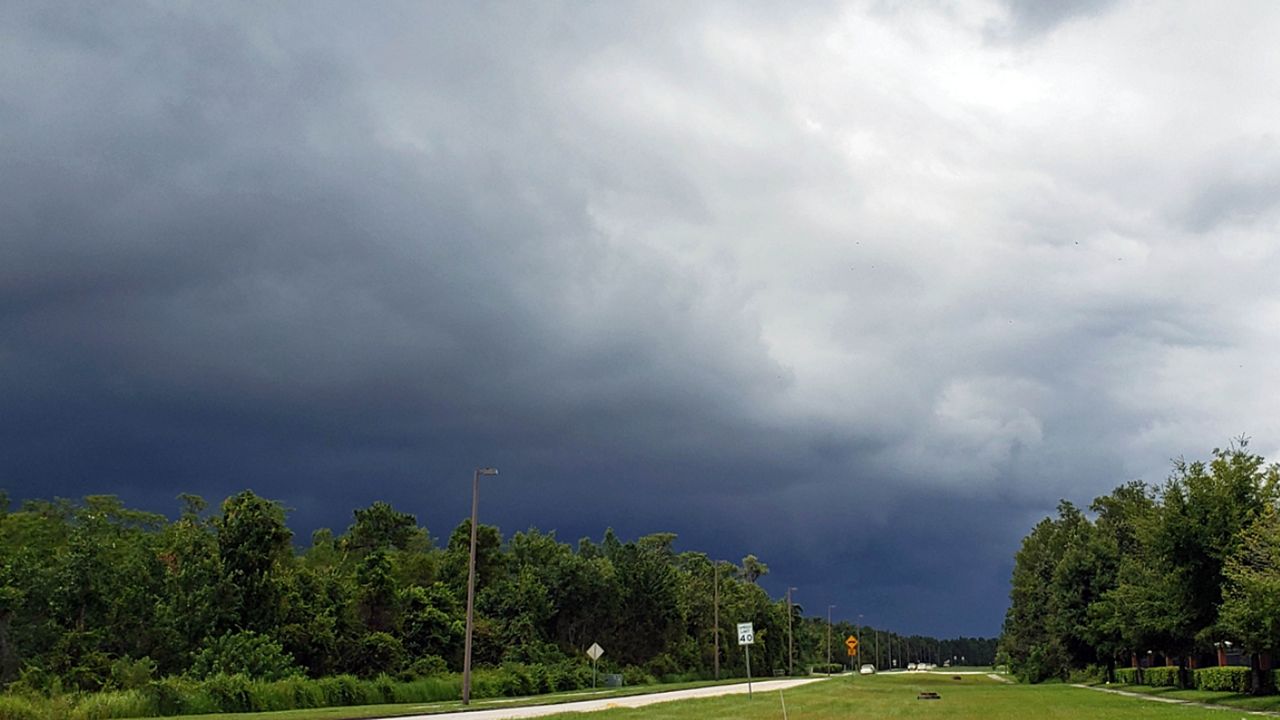 Sent to us with the Spectrum News 13 app: Storms rolling into the Vista East neighborhood of Orlando on Thursday, August 15, 2019. (Courtesy of Tony C., viewer)