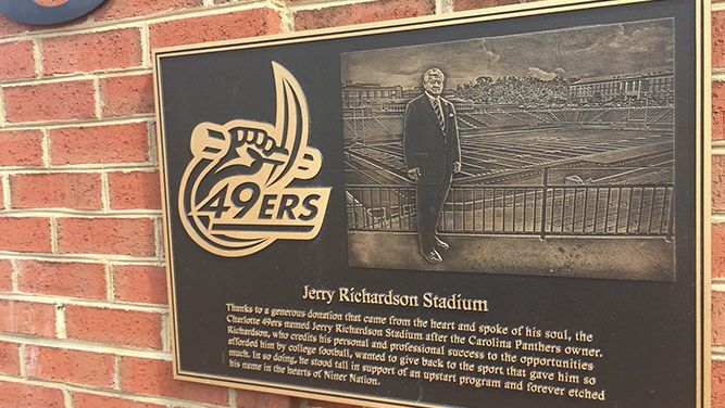 Jerry Richardson Stadium sign