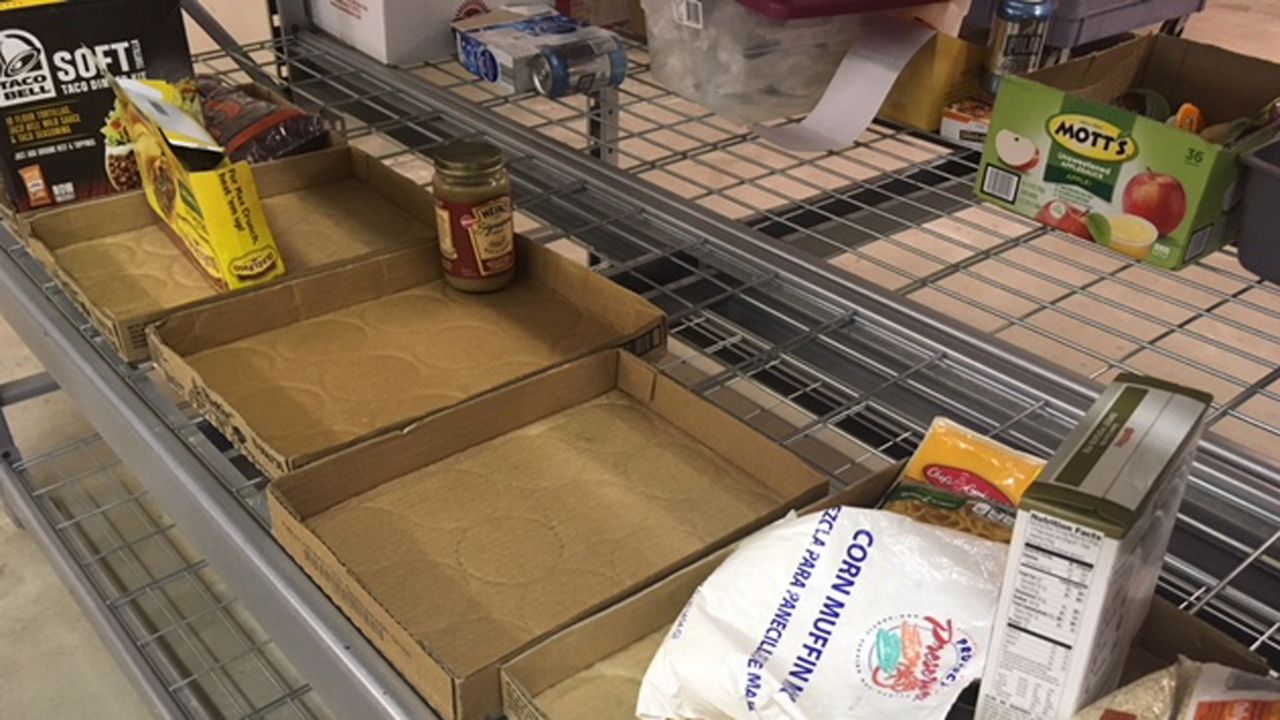 The Salvation Army of Melbourne is looking for food donations to help fill its bare shelves. (Jon Shaban, staff)