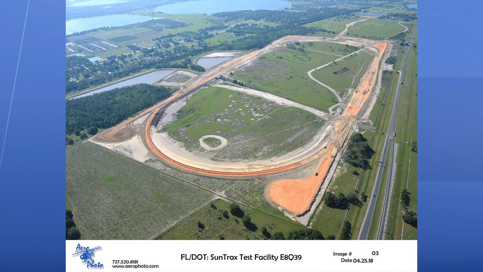 The 400-acre research facility will feature a 2.25 oval track for high speed testing, and a 200 acre infield for testing emerging technology, including autonomous vehicles. (SunTrax)