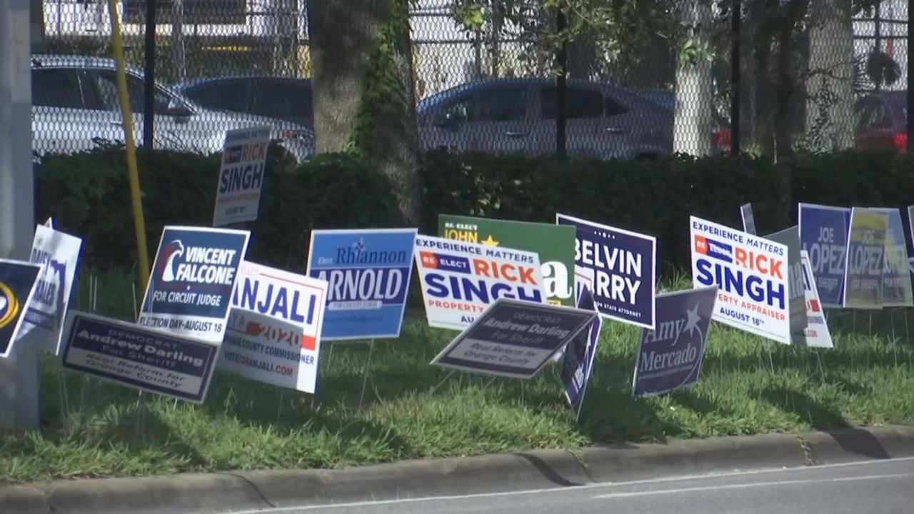 Orange County primary election signs.