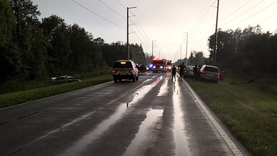 Three people were killed and others seriously injured in a two-vehicle crash on County Road 54 in Zephyrhills. (Florida Highway Patrol)