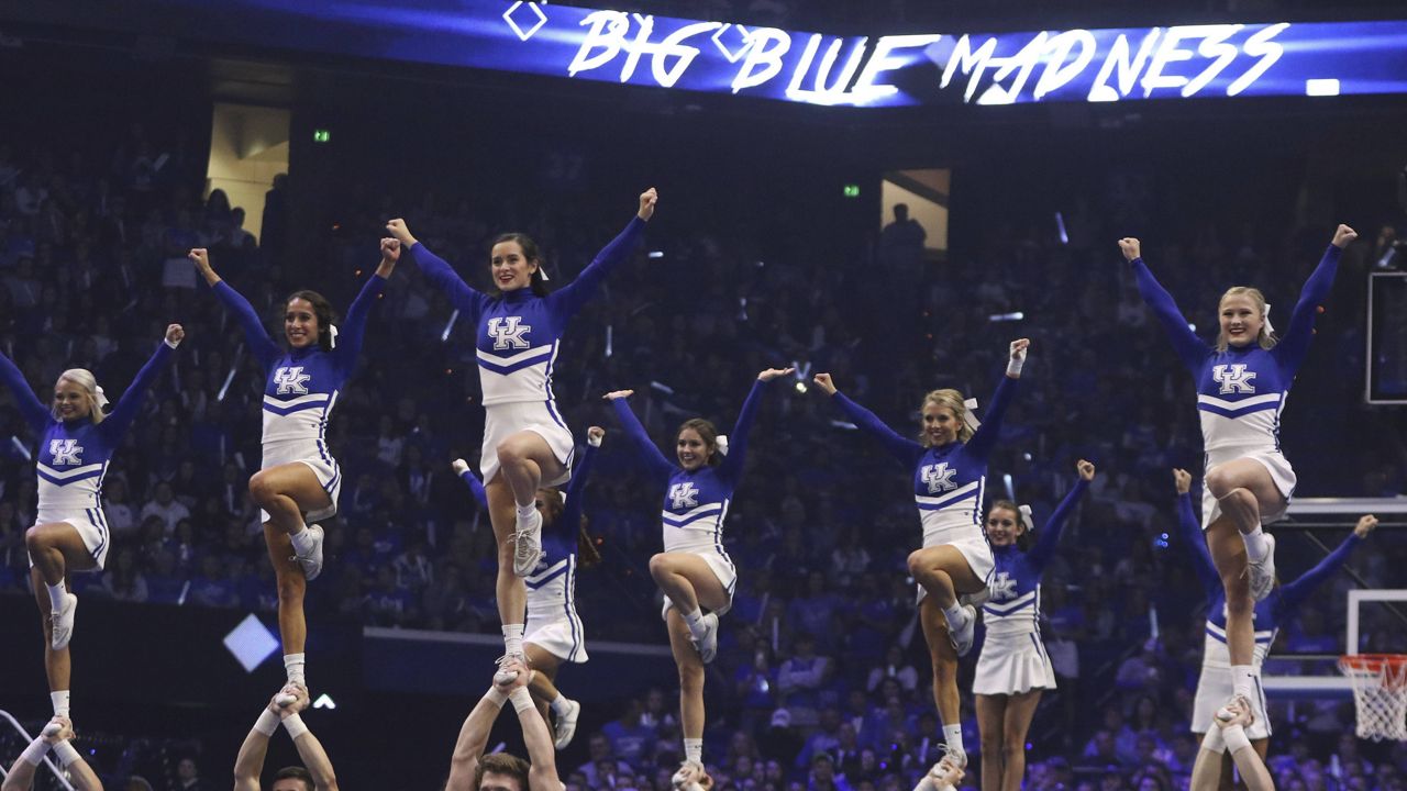cheerleaders at Big Blue Madness