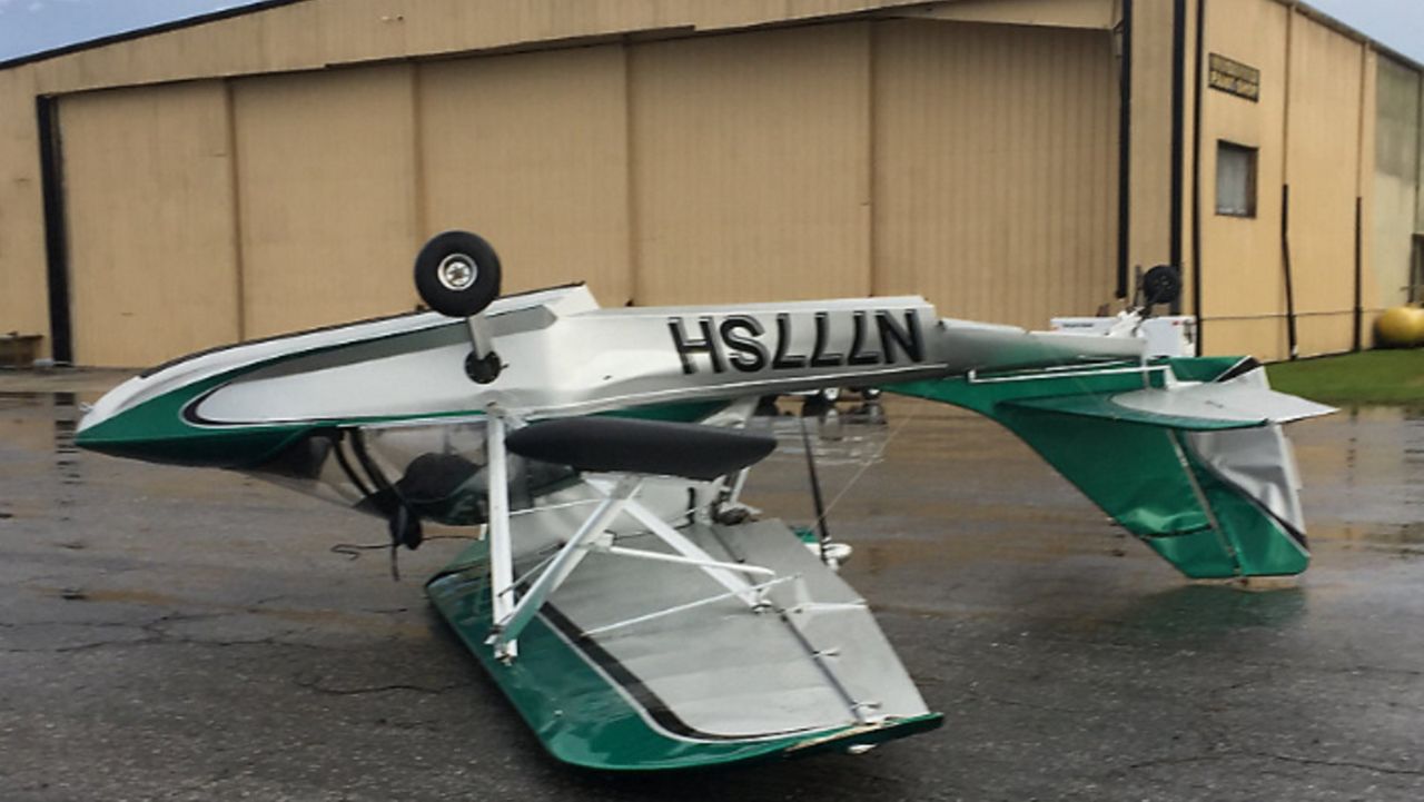 Small planes flipped at DeLand Municipal Airport during a strong storm Thursday. (Photo from City of DeLand)