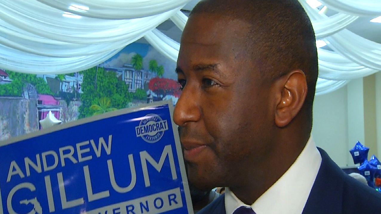 A recent poll conducted by St. Pete Polls shows Andrew Gillum stands at 21.4 percent, nearly six points behind front runners Gwen Graham and Philip Levine. (Spectrum News image)