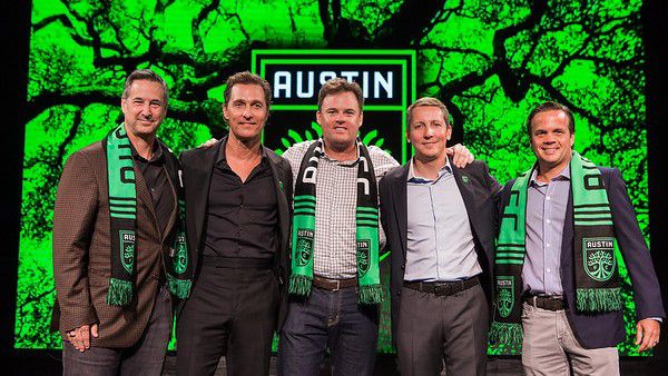 Photo of Austin FC owners at a press conference on August 23, 2019 (Austin FC)