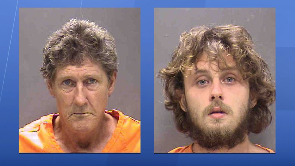 Paul Houle, 51, and Paul Houle, III, 22, are charged with two counts of child neglect after they were found passed out in a vehicle with two kids in the back seat. (Sarasota Police Department)
