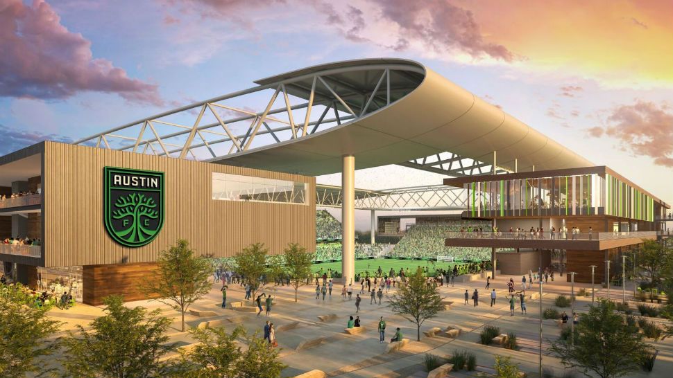 Rendering of the potential new stadium in north Austin. (Courtesy: Elizabeth Christian Public Relations)