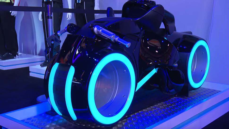 The ride vehicle for Tron Lightcycle Run, which is set to debut at Magic Kingdom in time for Disney World's 50th anniversary. (Courtesy of Disney Parks)
