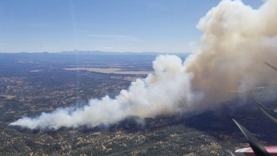 A fire burning over 600 acres prompted a mandatory evacuation of nearly 4,000 Redding residents on August 22, 2019. (Courtesy: Redding Fire Department Chief @CullenKreider) 