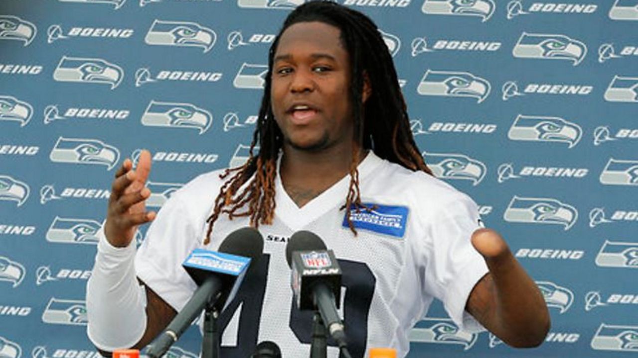 Shaquem Griffin, at NFL camp with the Seattle Seahawks in 2018. (File)