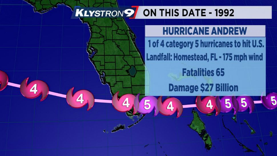 Hurricane Andrew Path Map - Wales On A Map