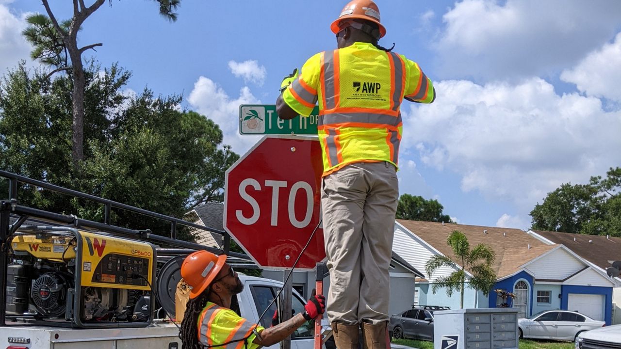 Public Works employees in Orange County are converting yield signs to stop signs to try to help improve safety within neighborhoods. (Courtesy of Orange County)