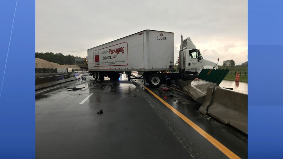 The Florida Highway Patrol is investigating a multiple-vehicle crash in the southbound lanes of I-75 after a Hyundai Sonata drove through standing water, spun out, and caused a chain of crashes. (FHP)