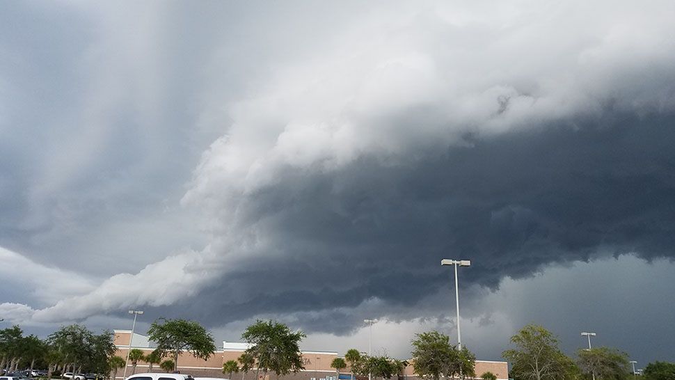 Submitted via the Spectrum Bay News 9 app: Cloudy skies over the mall in Clearwater, Saturday, Aug. 25, 2018. (Marcia Collins, viewer)