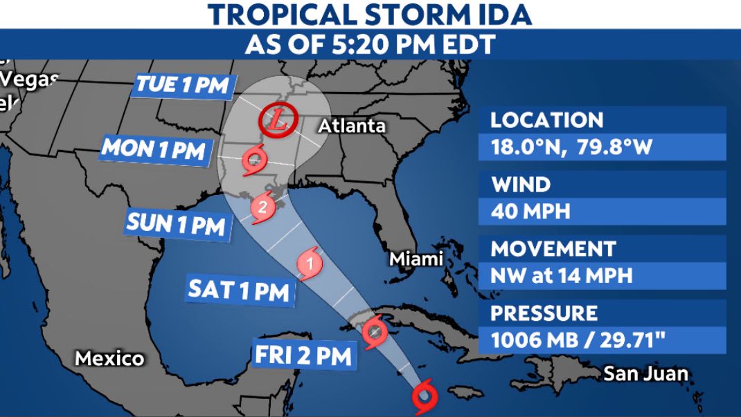 Tropical Storm Ida forms in the Caribbean