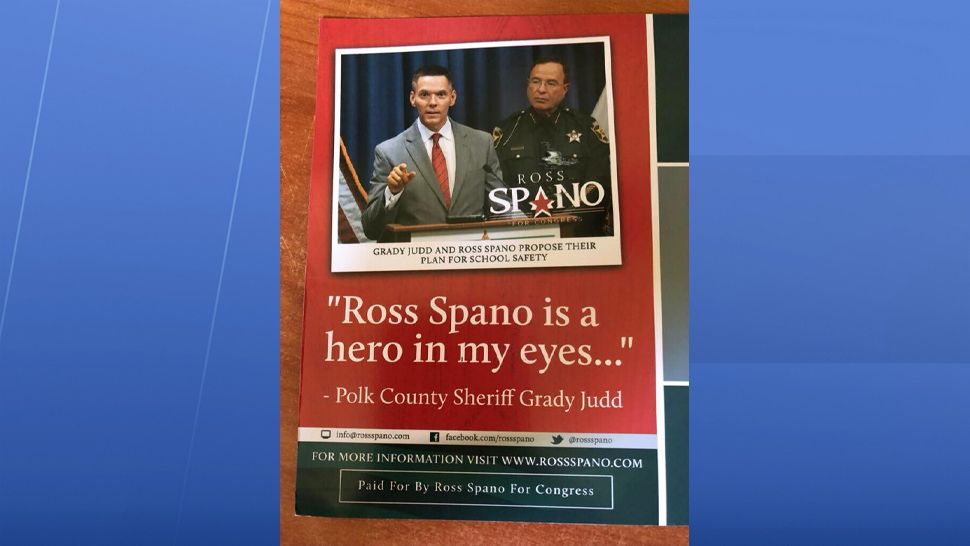 Polk County Sheriff Grady Judd has become outraged over a political mailer ad for Ross Spano who is running for Congress in the Republican primary. (Rick Elmhorst, staff)