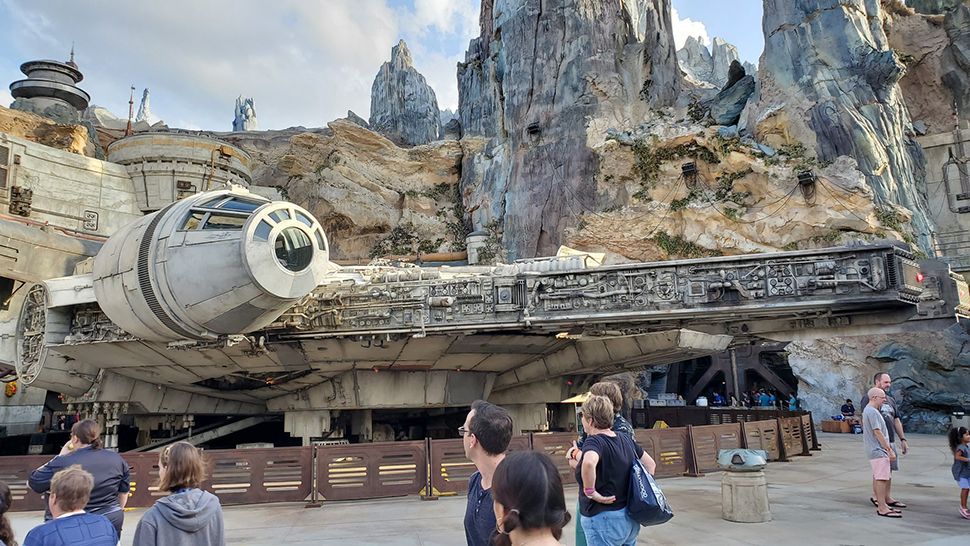 The Millennium Falcon at Star Wars: Galaxy's Edge at Disney's Hollywood Studios. (Ashley Carter/Spectrum News)