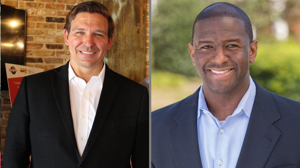 Ron DeSantis, left, is locked in a tight battle against Democratic nominee and Tallahassee Mayor Andrew Gillum. 