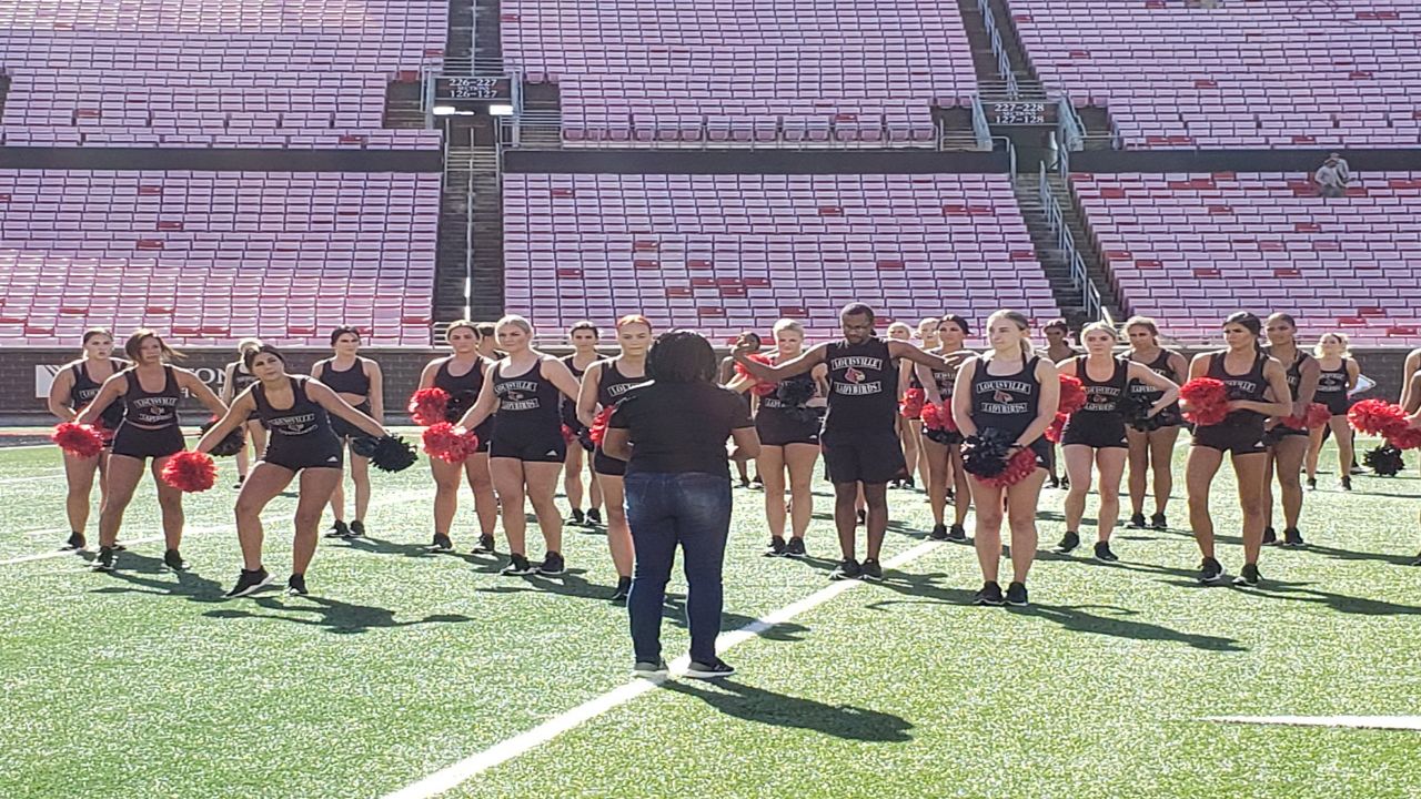 LOUISVILLE, KY - FEBRUARY 18: The Louisville Ladybirds Dance Team