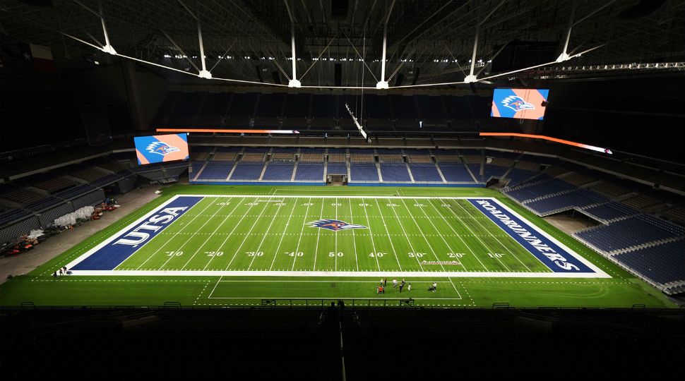 University of Texas-San Antonio new football turf inside the Alamodome (Courtesy: UTSA)