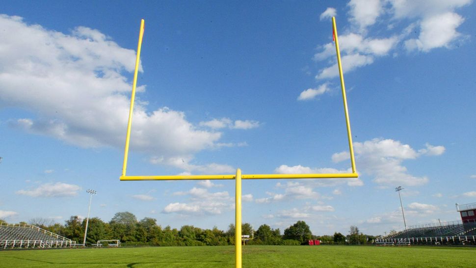 goalpost at a football stadium